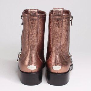 JIMMY CHOO Dondo Rosewood Grainy Calf Leather Biker Boots